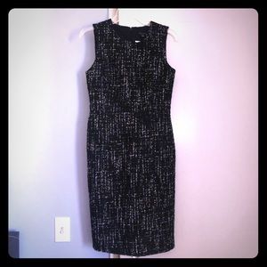 Ann Taylor winter tweed dress black and blue